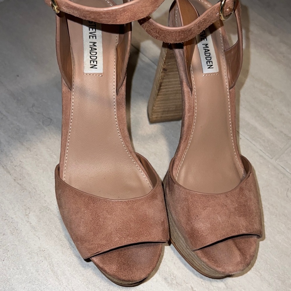 Brown Velvet Steven Madden High Heels